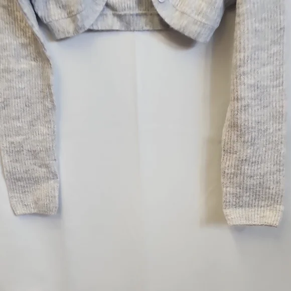 For Love And Lemons Gray Cropped Knit Shrug - Picture 5 of 7